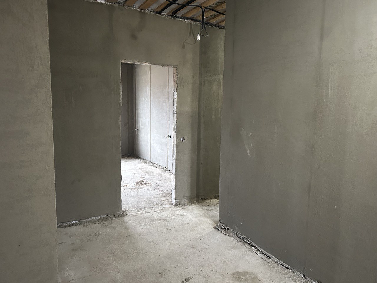 Результат механизированной штукатурки в квартире, г. Ивье